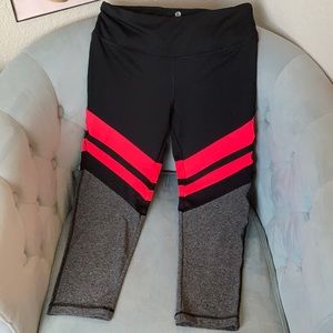 Hot Pink, Gray and Black Leggings